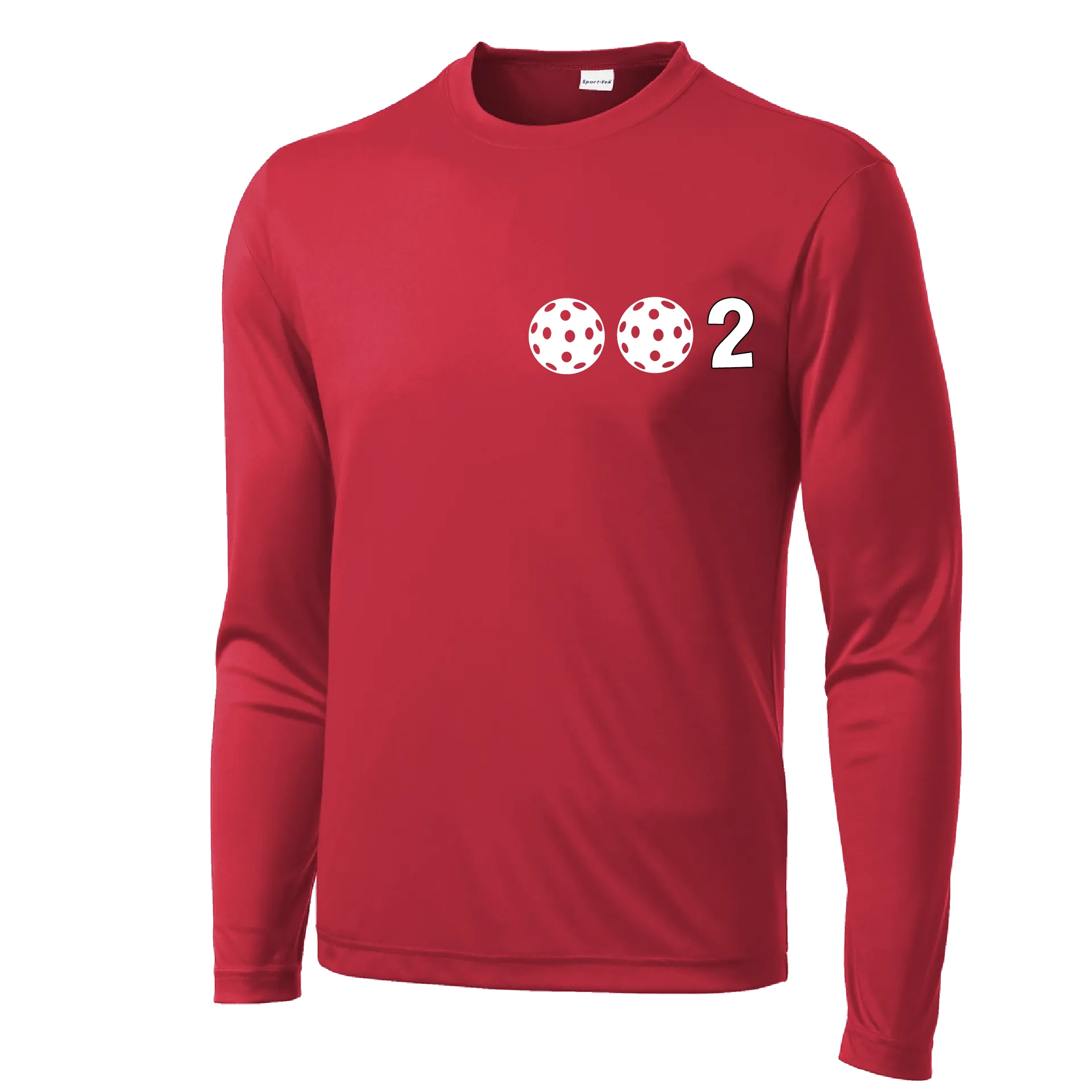 002 With Pickleballs (Yellow White Pink) Customizable | Men's Long Sleeve Athletic Shirt | 100% Polyester