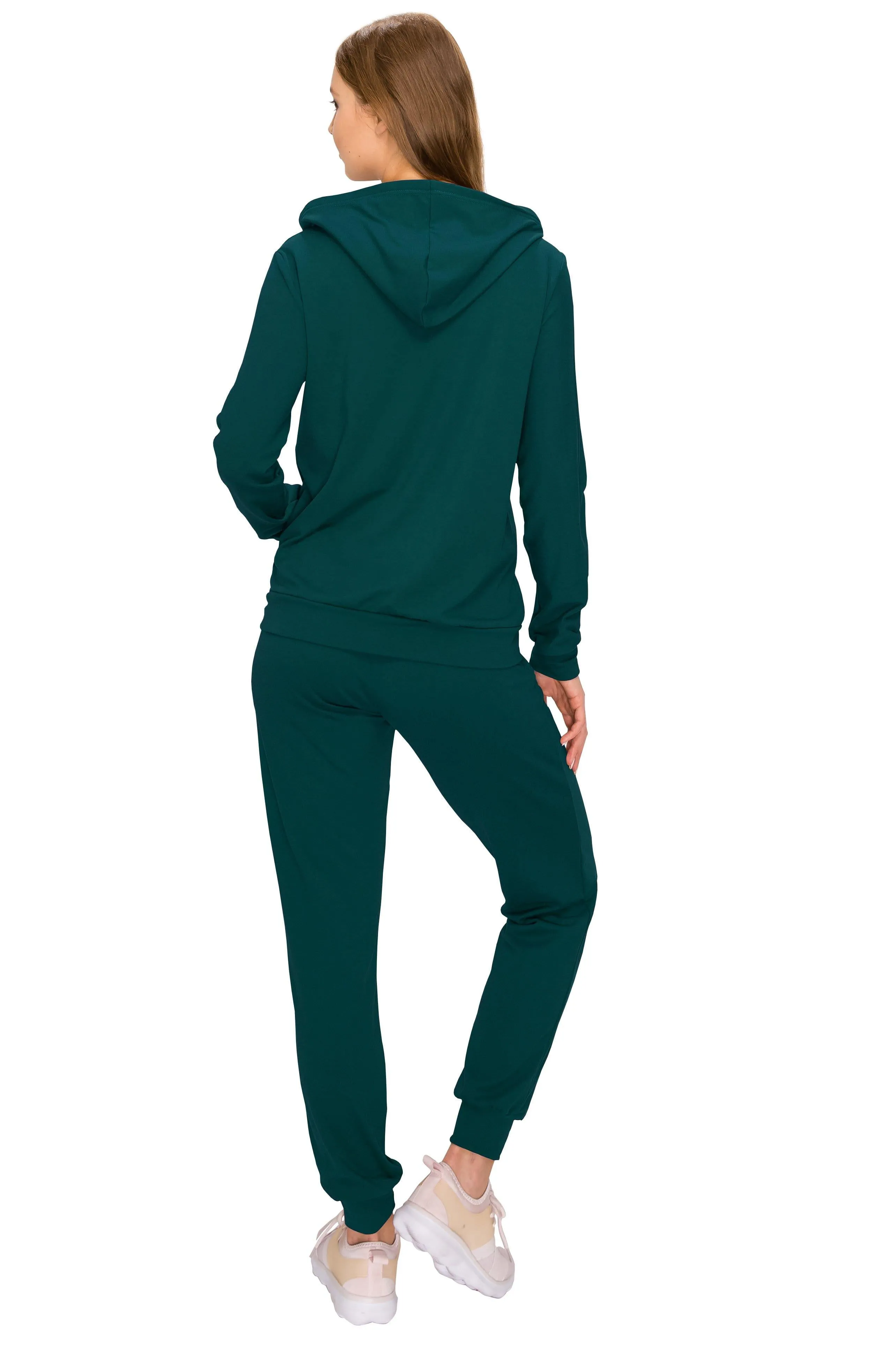 2 Piece Fleece Hoodie and Pants Set - Soft Zip-Up Sweatshirt and Sweatpants Tracksuit