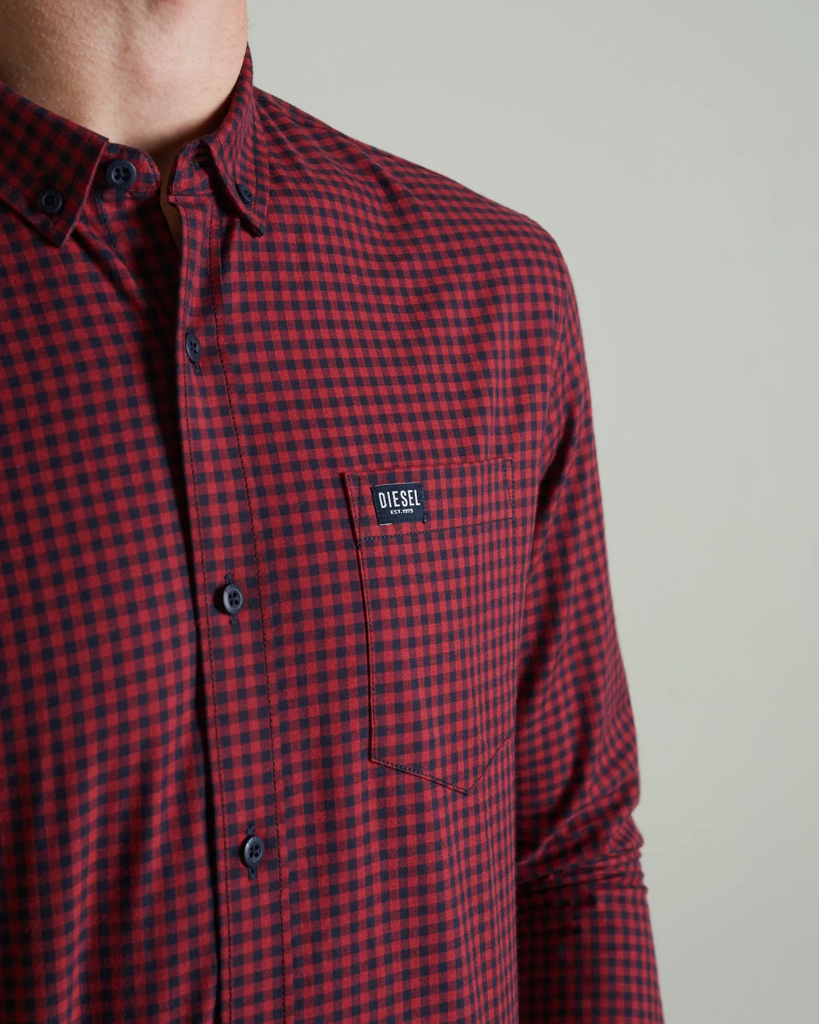 Coltrane Long Sleeve Shirt in Vibrant Red Oxide