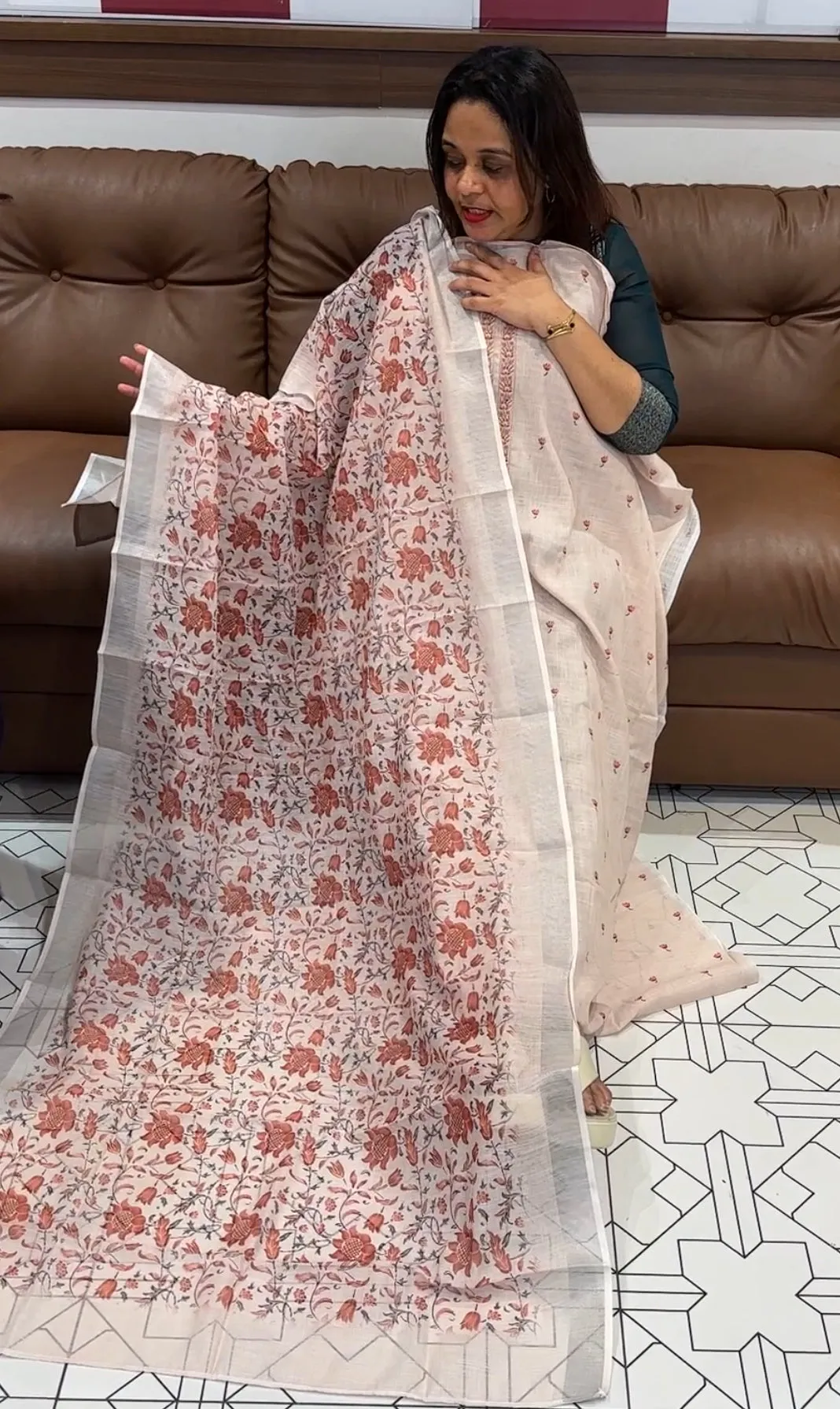 DIGITAL PRINTED LINEN  UNSTITCHED SALWAR SUITS - IHA 14286