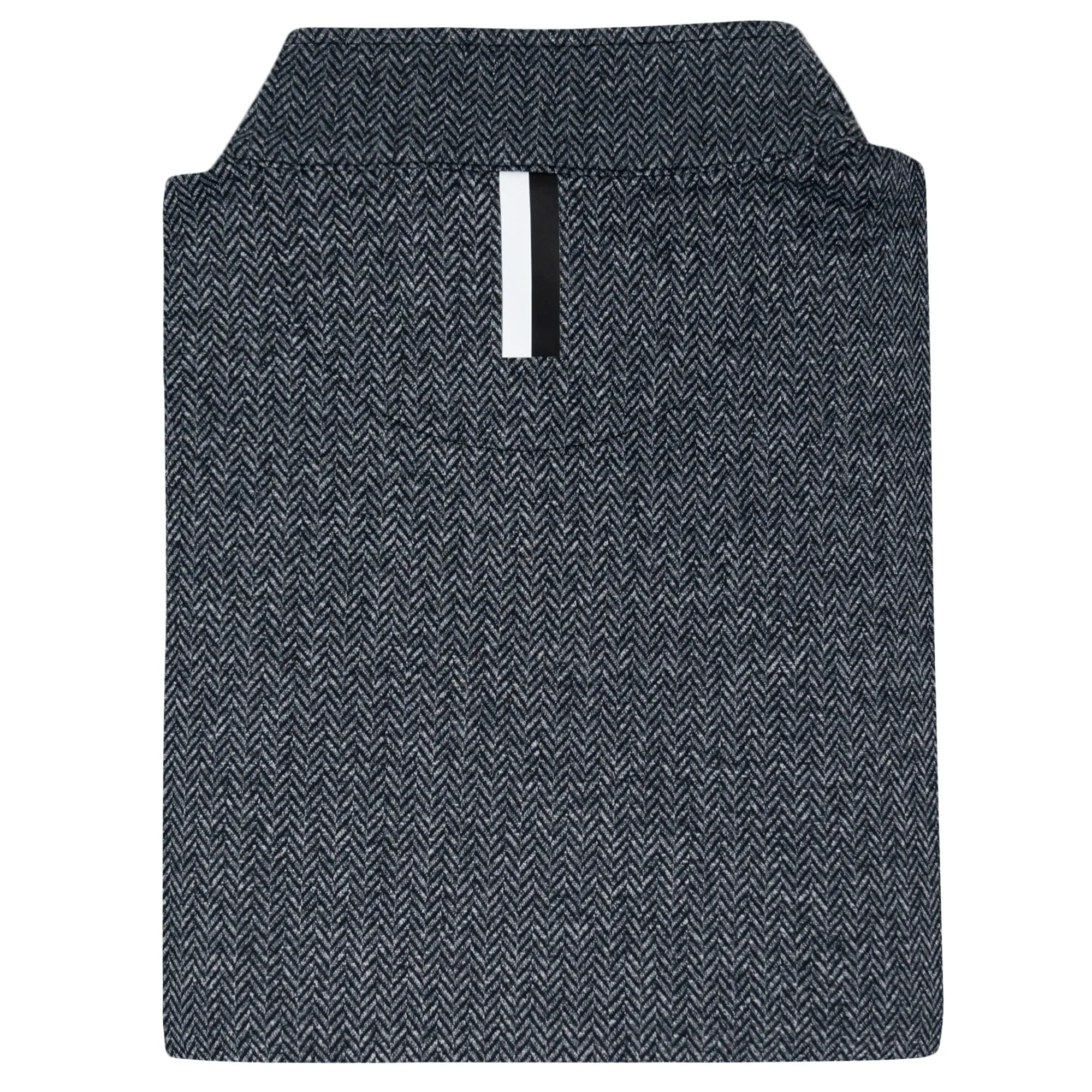 Performance Herringbone Jacquard Q-Zip Pullover | Black/White Herringbone