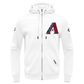 MLB ARIZONA DIAMONDBACKS CLASSIC CHENILLE MEN'S FZ PO HOODIE (WHITE)