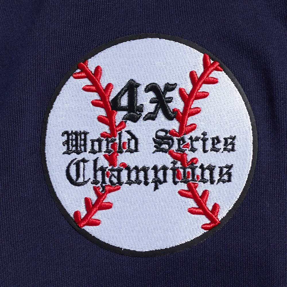 MLB ATLANTA BRAVES PRO PREP MEN'S RIB FLC CREWNECK (MIDNIGHT NAVY/RED/MIDNIGHT NAVY)