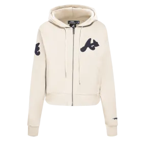 MLB ATLANTA BRAVES TRIPLE TONAL WOMEN'S DK FZ HOODIE (EGGSHELL)