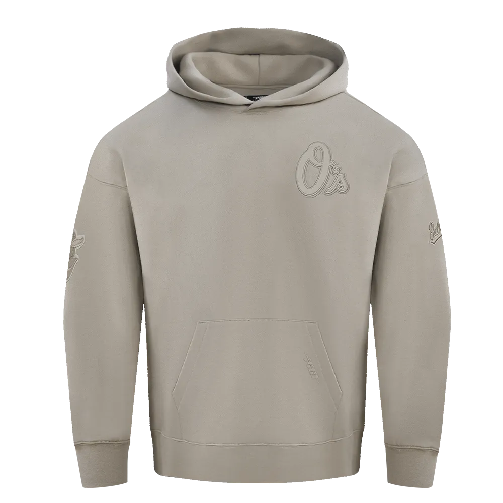 MLB BALTIMORE ORIOLES NEUTRAL MEN'S DROP SHOULDER PO HOODIE (TAUPE)