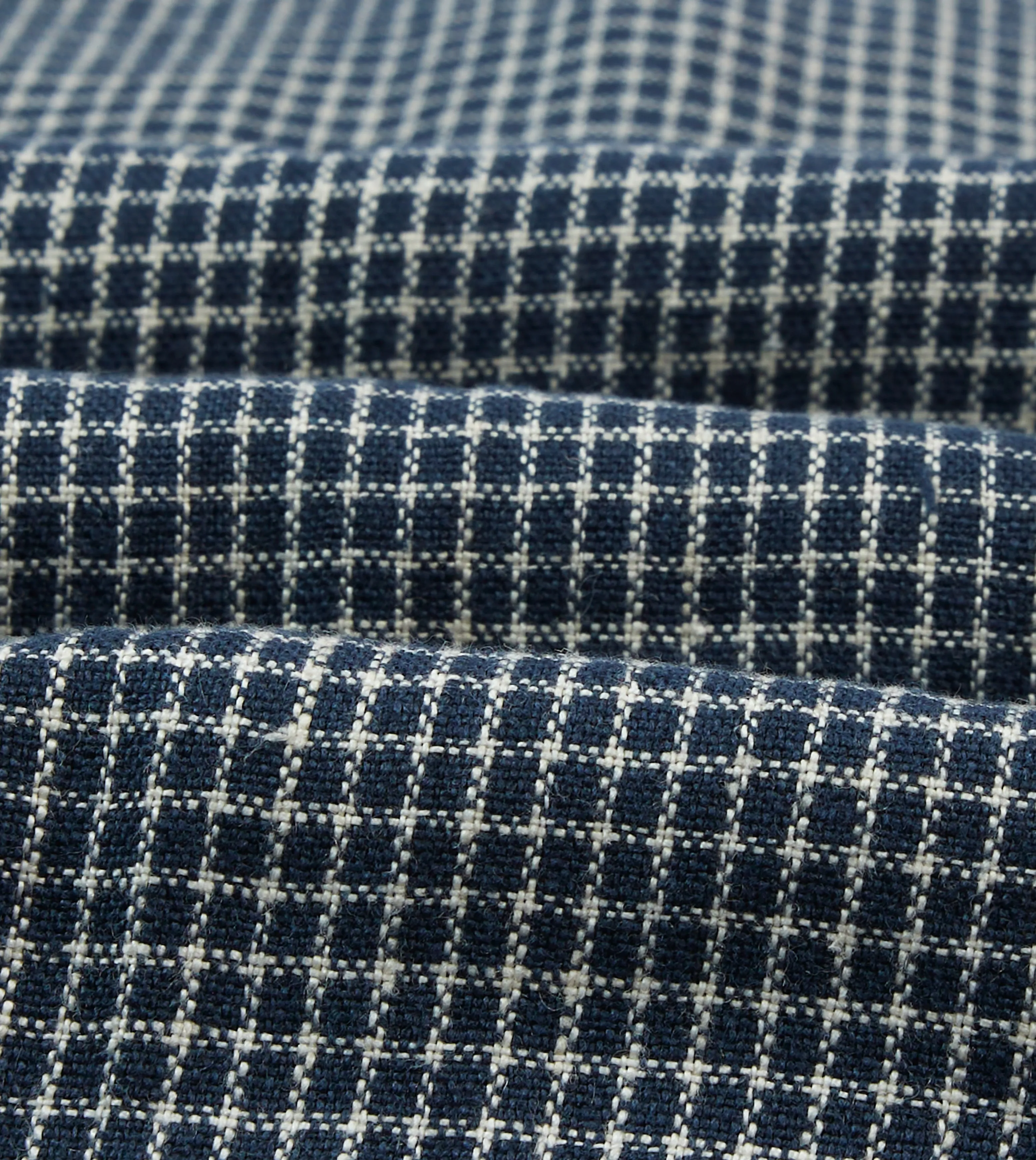 Navy Check Linen Fatigue Jacket from St. JOHN by Drakes - Optimized English Title