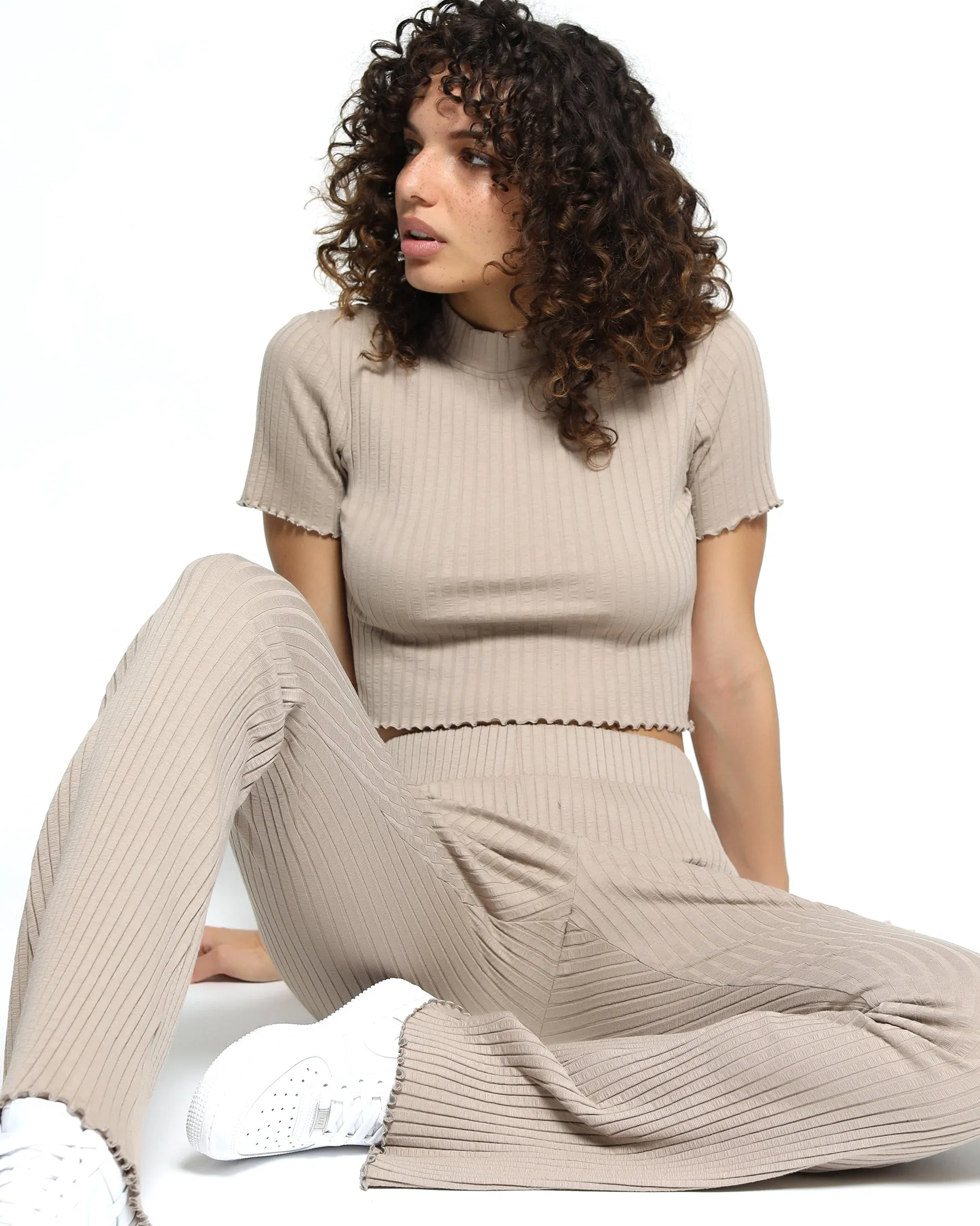 Sunnyside Lounge Rib Wide Leg Pants